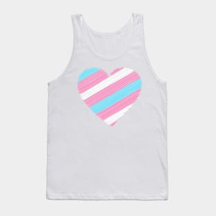 Transexual flag heart Tank Top